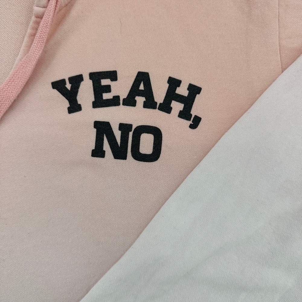 Torrid Size 4X Pink White Ombre Hoodie Sweatshirt YEAH NO Graphic Warm Soft - Picture 3 of 8